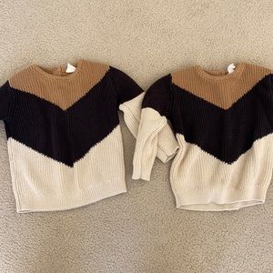 H&M girls color block sweaters